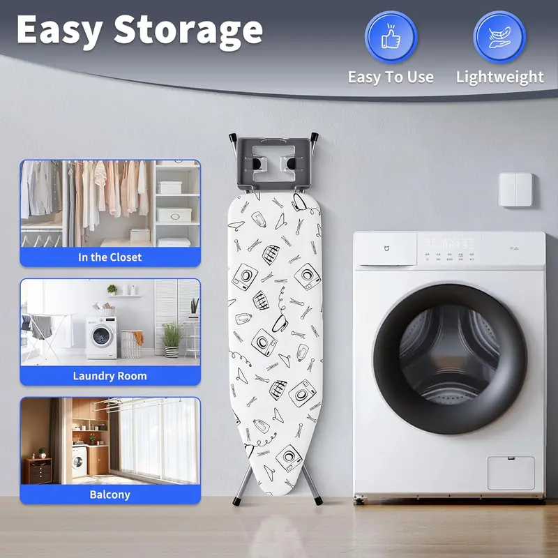 105cm Foldable LARGE STRONG FOLDING IRON BOARD IRONING ADJUSTABLE HEIGHT IN SMALL SIZE LIGHT WEIGHT NONSLIP Accessories Stainless Steel Thick Cover Lightweight 2