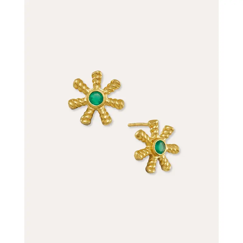 Stephanie Yeboah Anansi Green Onyx Stud Earrings 0