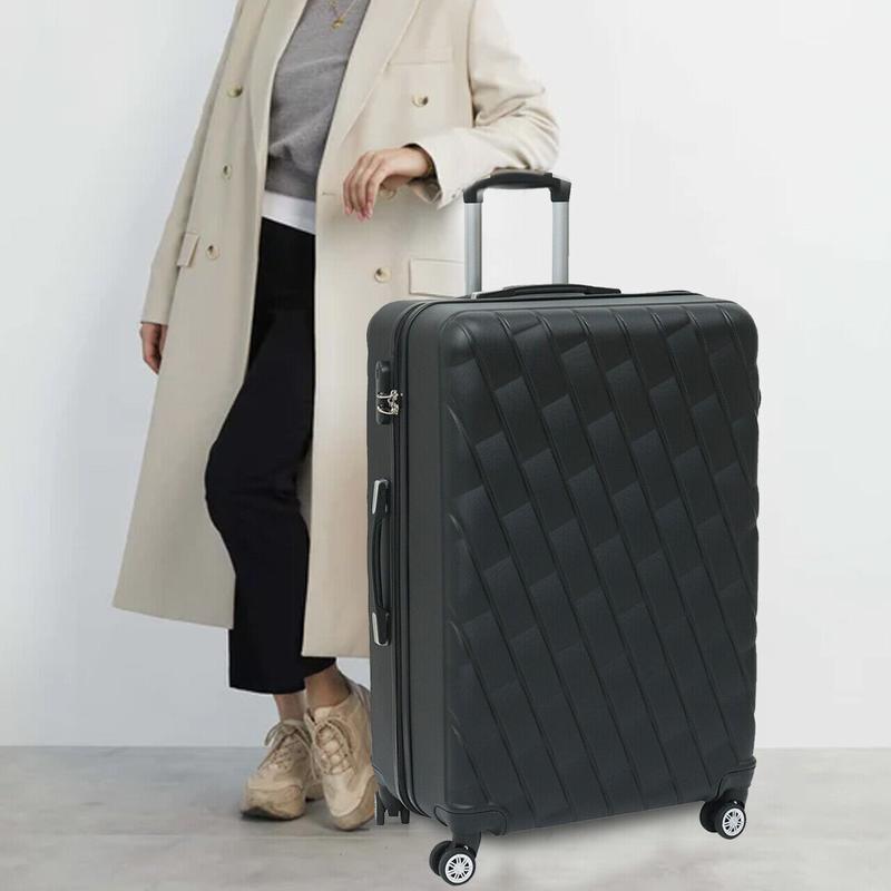 24" Medium Hard Shell Lightweight Suitcase Luggage ABS Trolley 4 Spinner Wheel 3