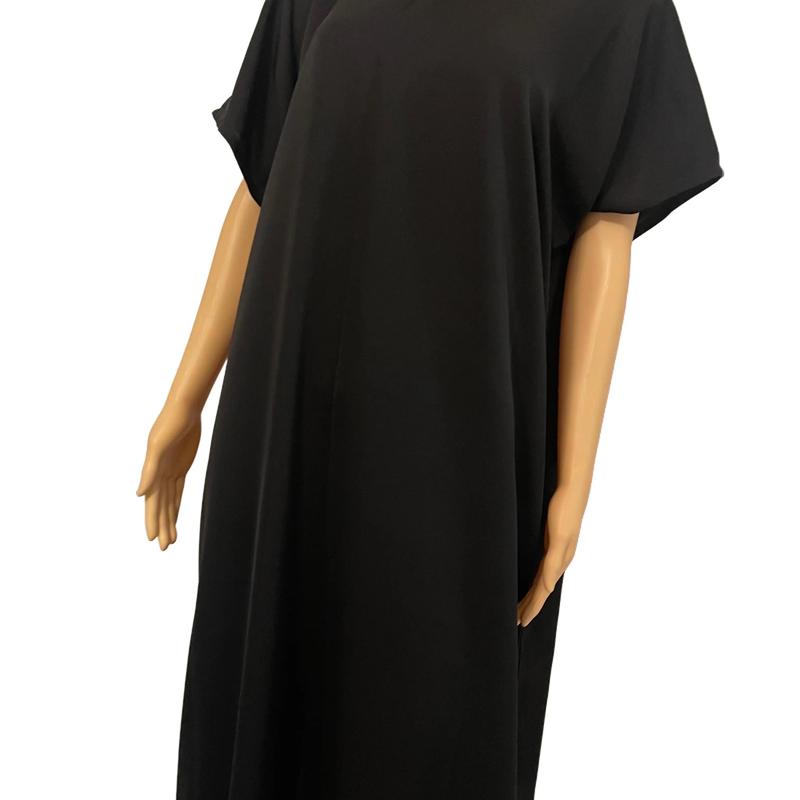 Nida Slip Dress Short Sleeved Abaya White/Brown/Black 3