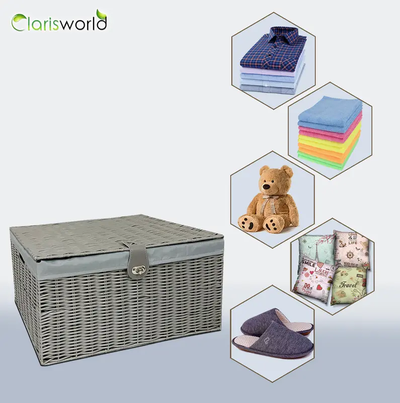 Resin Storage Chest Trunk with Lining Locked Grey basket Boxes Organiser 3