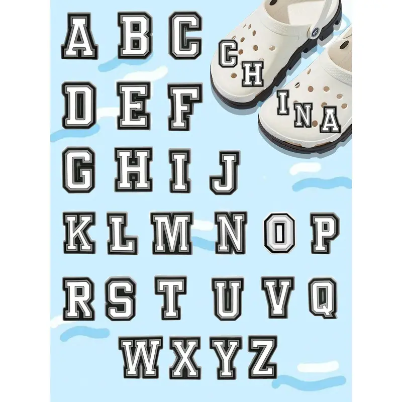 GrinLab 1pc Black To School Letter Shoe DIY Decor Accessories, Suitable For Students, Gift For Friends, Applicable To Clogs, Garden Shoes, Sandals, Summer Platform Shoes, Fashionable Shoe Accessories Footwear Comfort 8