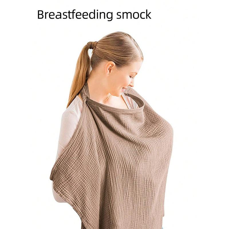 1pc Nursing Cover For Breastfeeding Outdoors In Coffee/Milky Blue/Green Color, With Breathable Gauze And Anti-Peep Shoulder Wrap For Breastfeeding Mothers 0