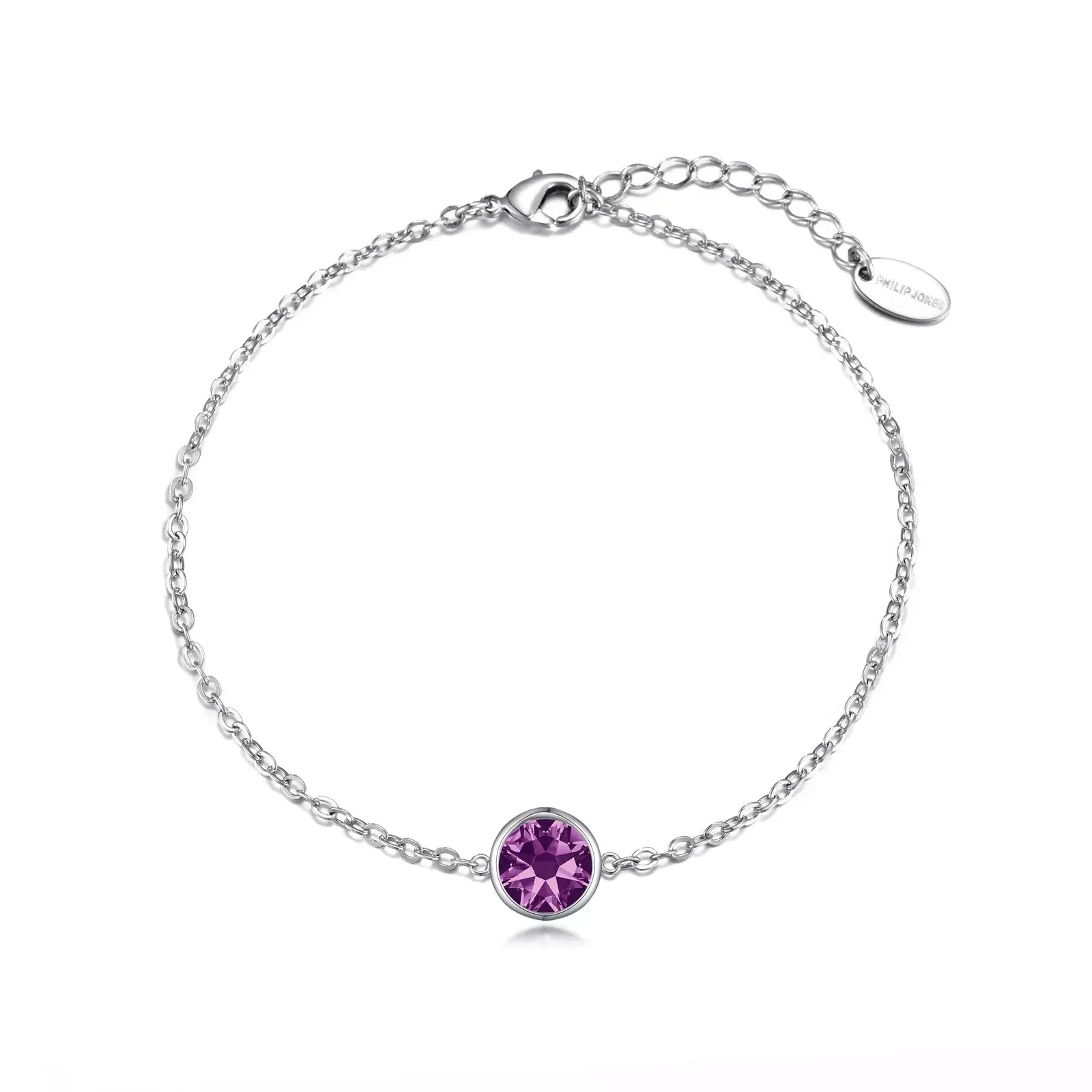 Women's Purple Crystal Anklet Created with Zircondia Crystals by Philip Jone , Fashionable Body Jewelry for Women & Girls, 2024 Summer Trendy Accessories for Party, Daily Clothing Decor, Trendy All-match & Exquisite Jewelry for Birthday Gift