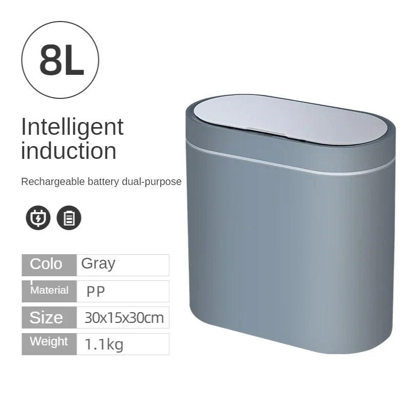 7L Trash Can Smart Sensor Trash Can Automatic Household Electronic Kitchen Trash Bin Toilet Waterproof Narrow Seam Sensor Bin 7