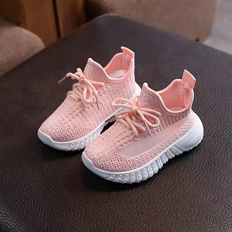 Casual Comfortable Solid Color Woven Shoes For Girls, Breathable Lightweight Sneakers For Walking Running 8