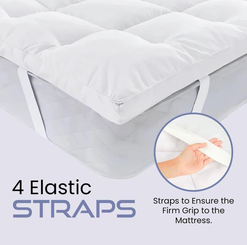 Microfiber Mattress Topper, Hypoallergenic,Firm,Luxury,Comfortable and Affordable, Bed Topper for Back Pain or Side Sleepers. machine wash washable warm flat weave topper sale mattress  love 2