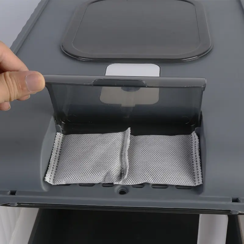 Large Cat Litter Box Anti-Splashing Cat Potty Tray Self Cleaning Pan Drawer - Grey 7
