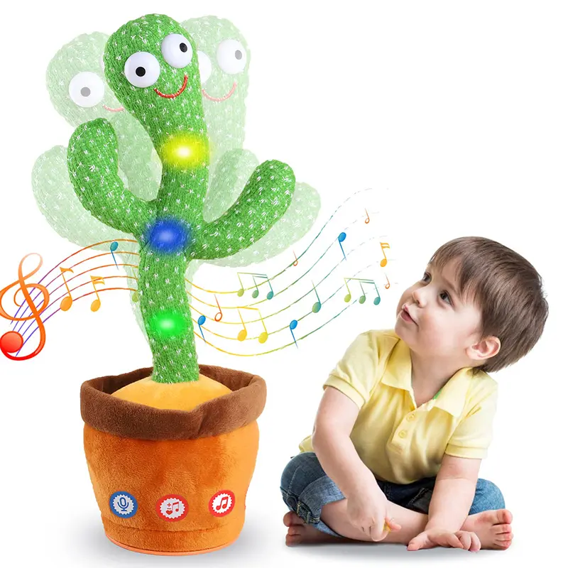 1pc-Premium Quality Dancing Talking Cactus Toys For Baby Boys And Girls, Fastest Delivery Singing Mimicking Recording Repeating What You Say Sunny Cactus Up Plus Halloween , christmas, party , free deliver