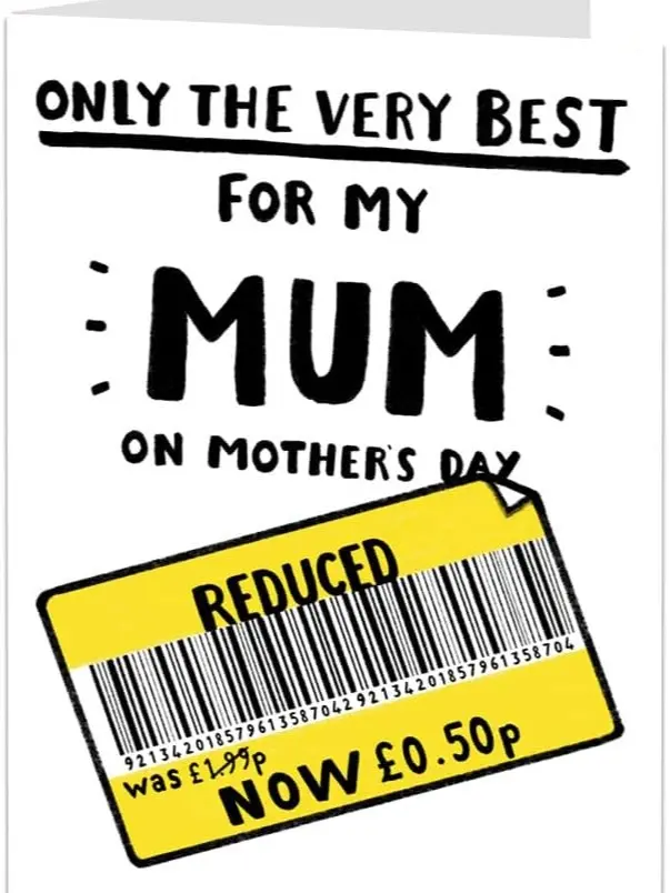 Funny Mother's Day Card For Mum. Rude Only The Very Best. From Son Or Daughter On Mothering Sunday