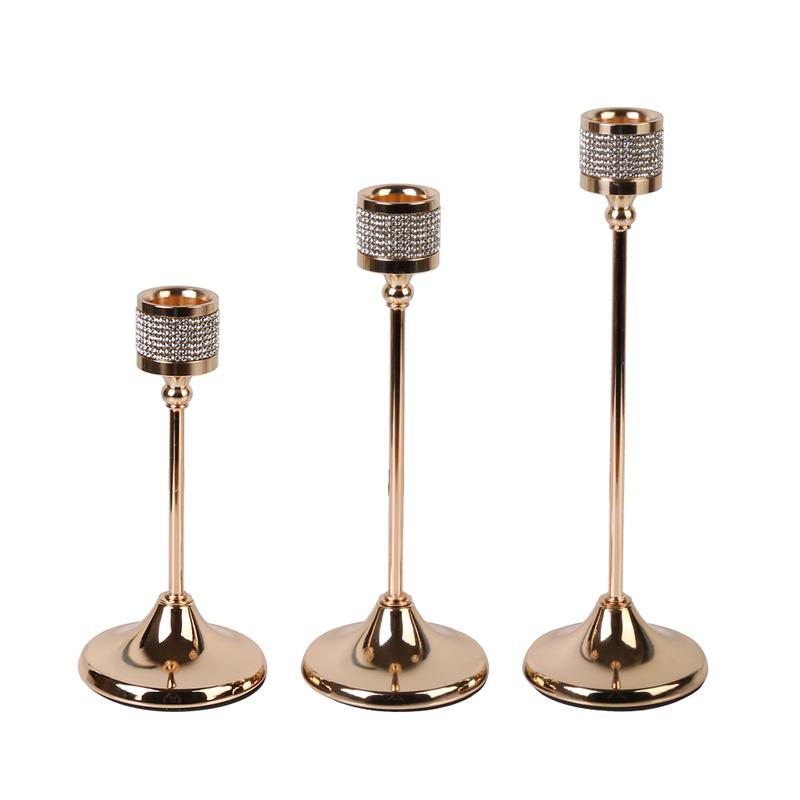 Product Introduction of Gold Candlestick Holder Set of 3 for Taper Candle - Metal Decorative Candle Holder for Fireplace, Mantel, and Dining Table - Ornaments Ornaments Antique Iron Box 15