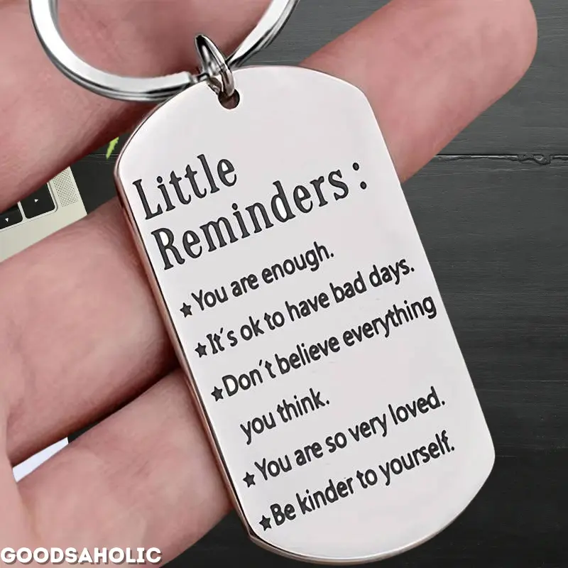 Little Reminders 1 piece Keychain, Mental Health Gift,You Are Enough,Inspiration Gift For Daughter Mom,Reminder Gift For Friend,Hug Gift,Self Love, Boyfriend & Girlfriend 0