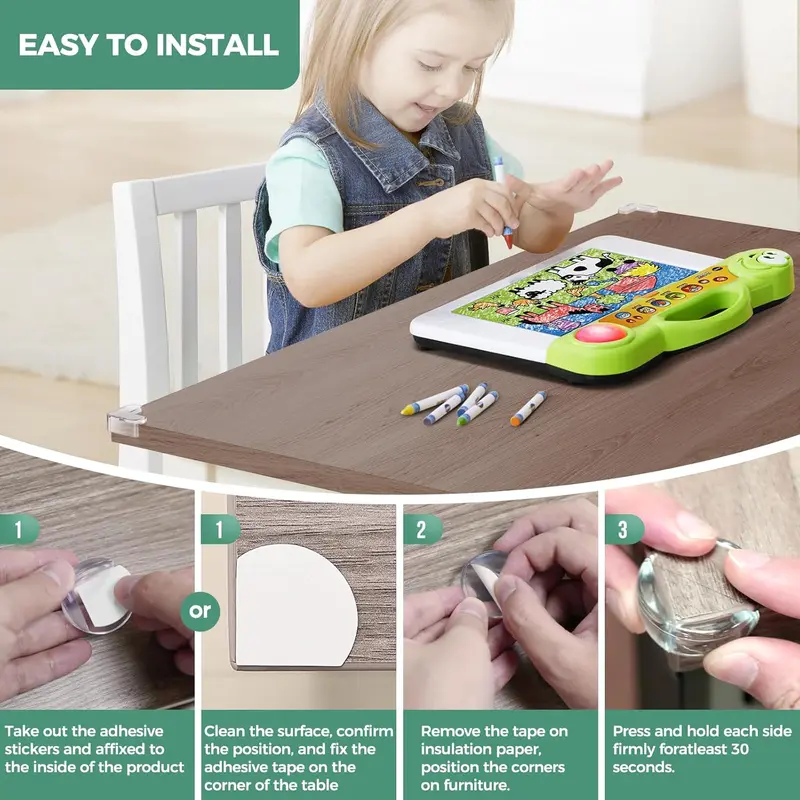 Corner Protectors for Baby Pack of 12, Thick Table Furniture Edge Protectors for Kids with Strong Adhesion, Corner Guard & Edge Safety Bumpers Clear - 6 R and 6 L 5