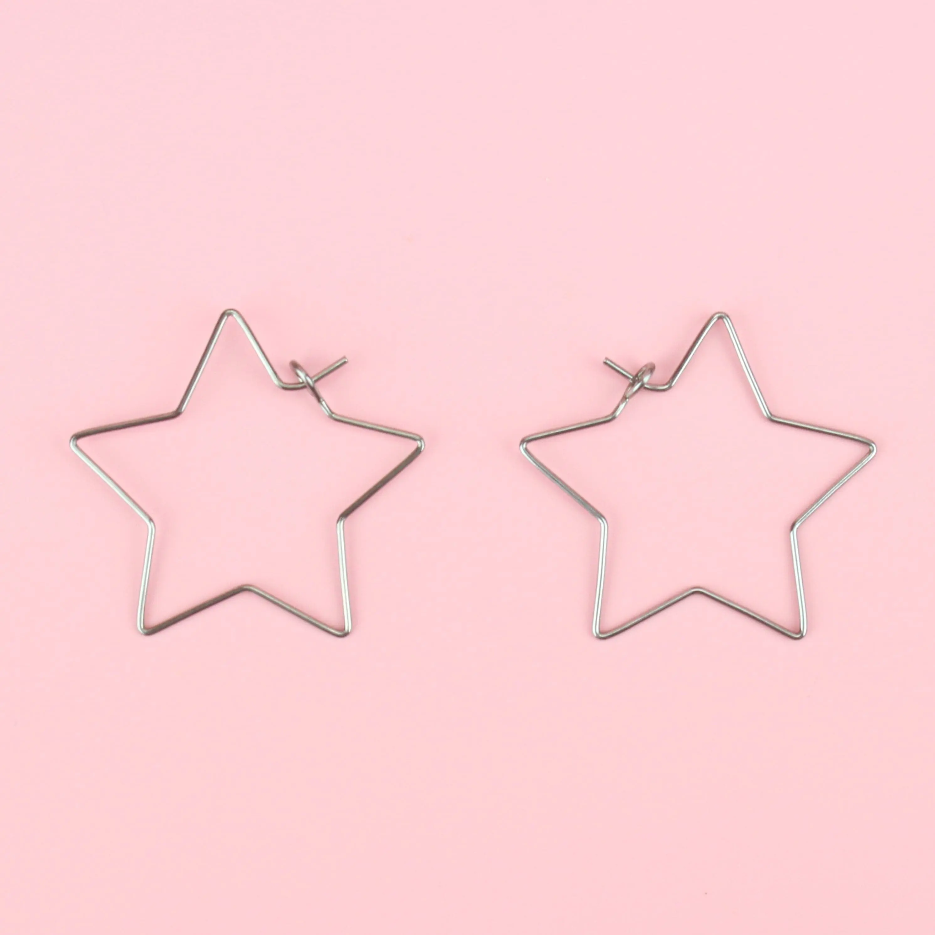 Star Wire Hoop Earrings