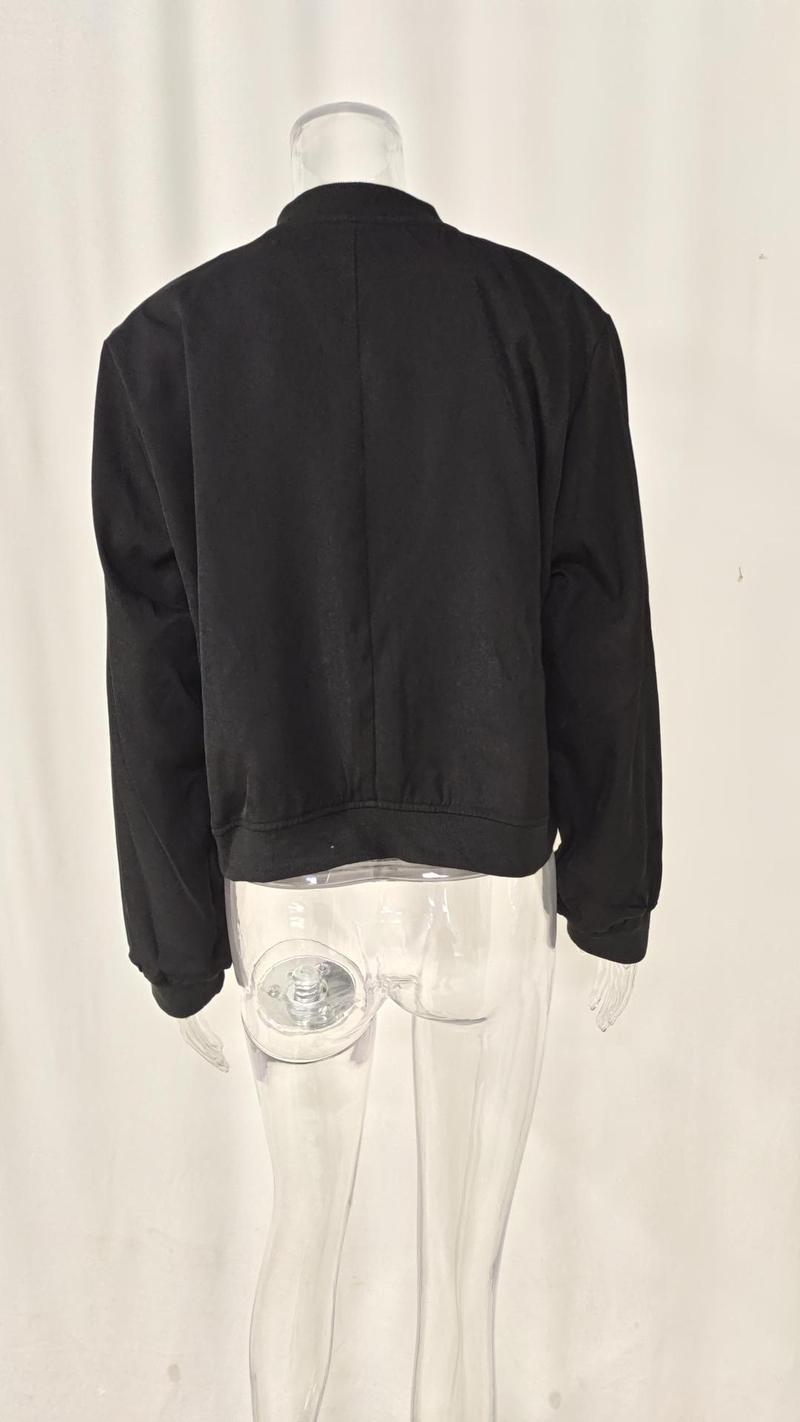 Product Introduction of Fashion Women's Bomber Jacket Long Sleeve Zipper Up Vintage Coat Tops 2025 Spring Elegant Loose Ladies Jackets Coat 13