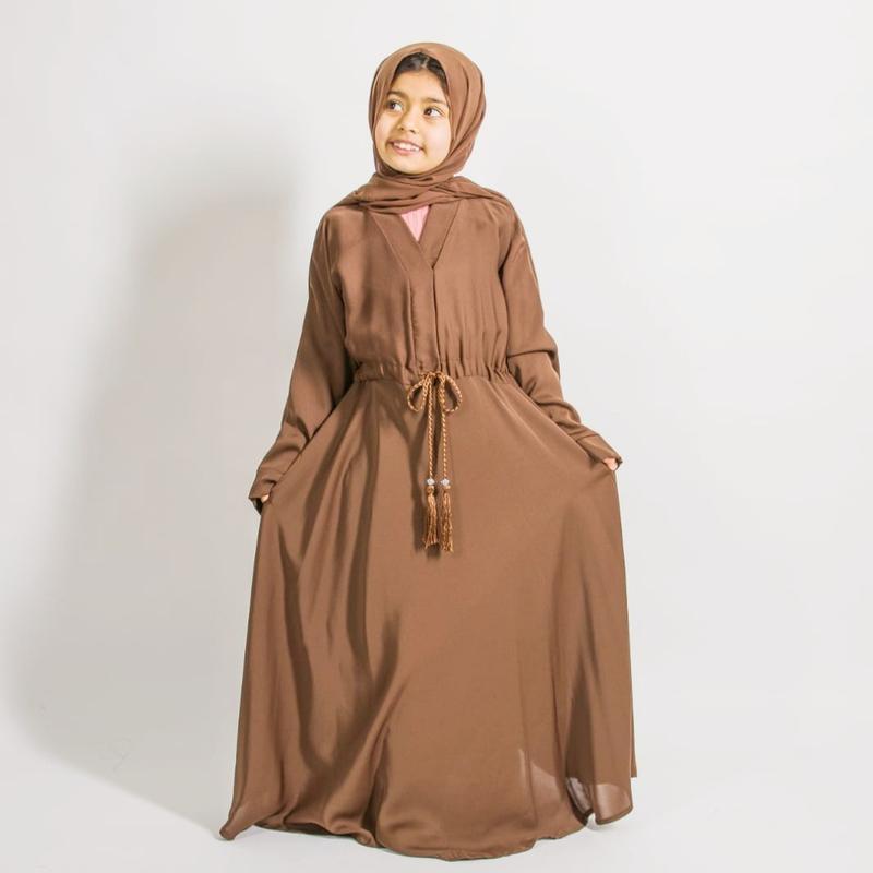 Nida Drawstring Kids Abayas hijab kimono girls girl 1
