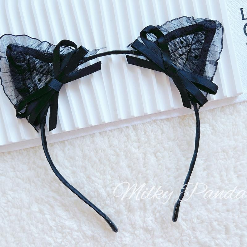 Lace Cat Ear Headband | Cute Hair Band | Party Accessories | Gift Idea | Milky Panda 3