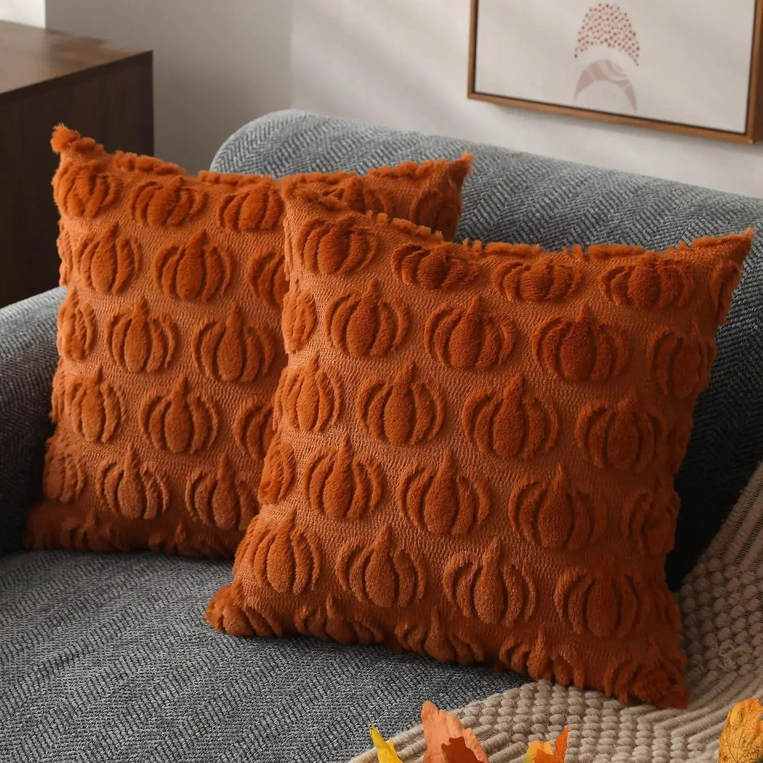 Autumn Colours Inspired Pumpkin Cushion Cover