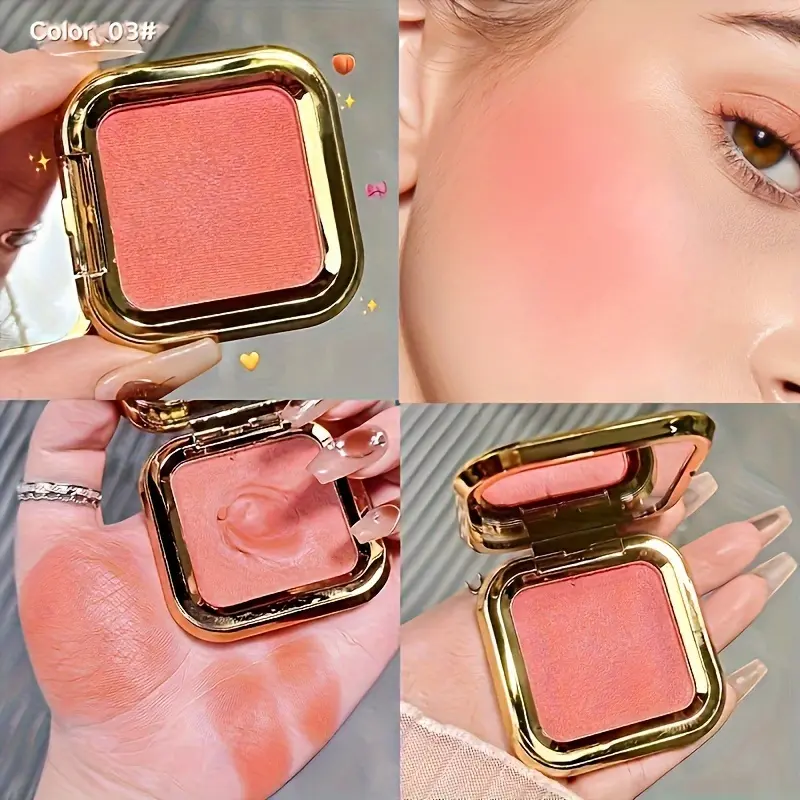 Luxurious Mashed Potatoes Texture Blush - Multidimensional Pigments in Purple, Peach, & Teal - Waterproof, Smudge-Proof, Long-Lasting Radiance for All-Day Beauty 7
