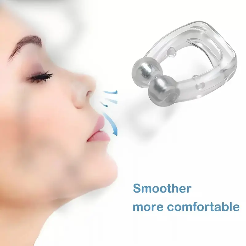 4x Anti Snoring Nasal Snore Stopper Silicone Magnetic Sleep Aid Nose Clip Nasal Dilator With Hygiene Case - Skincare, Comfort, Lightweight, Silicone, BPA Free, Soft Medical Silicone 4