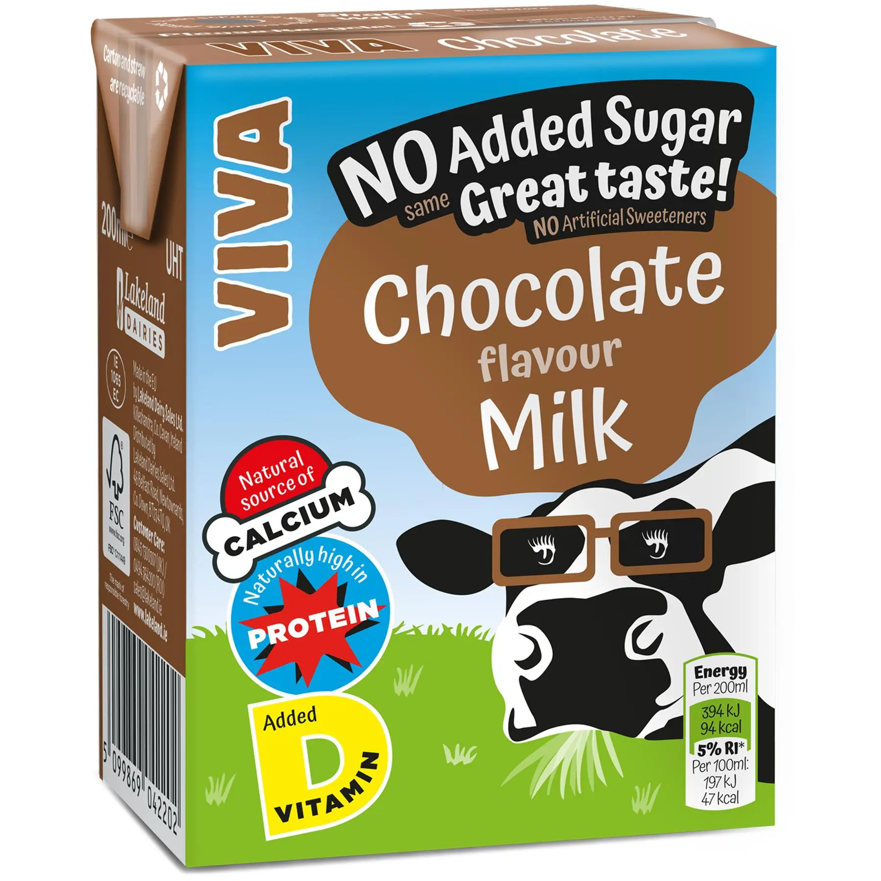 Viva Chocolate Flavoured Milk Cartons 27x200ml