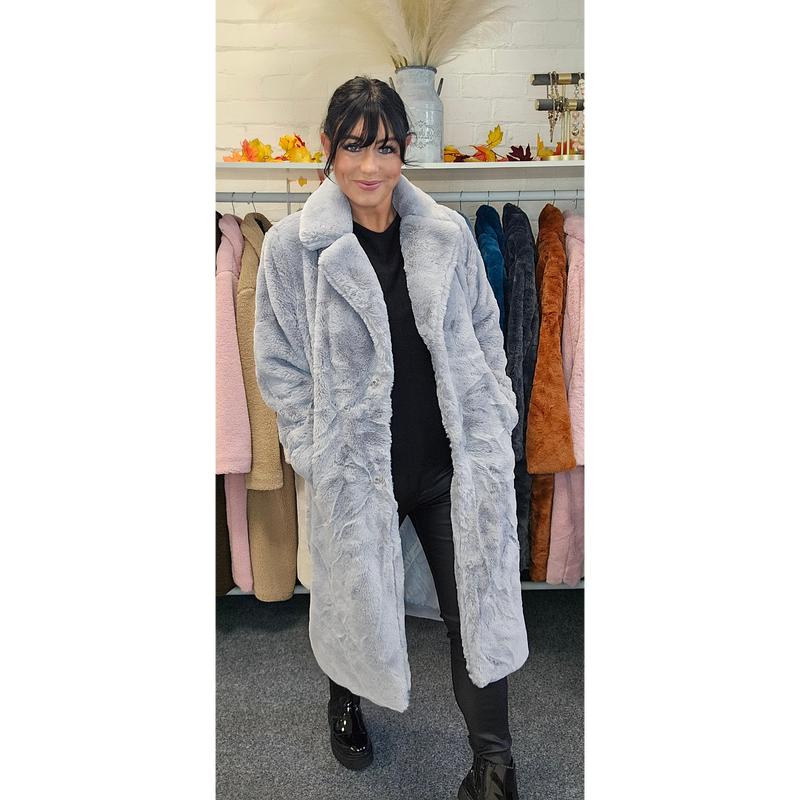Oslo Faux Fur Coat Long (One Size) - (choose your Colour) 7