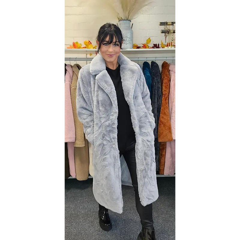 Oslo Faux Fur Coat Long (One Size) - (choose your Colour) 7