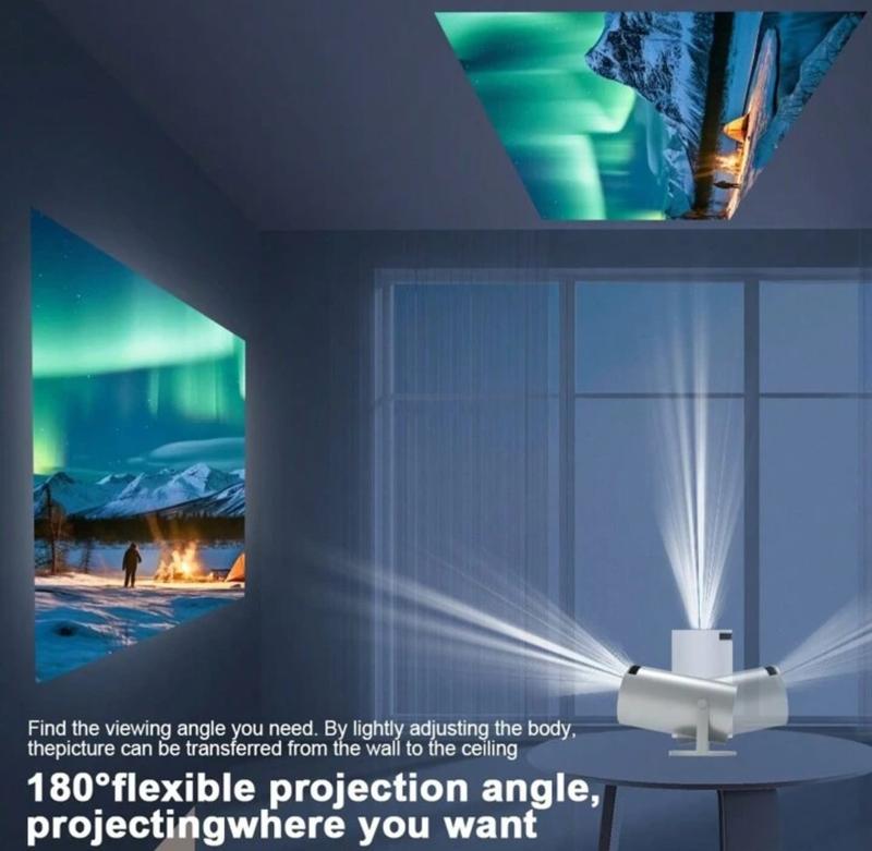 Magic Cubic | Transpeed Projector 4K | Grey/Black/White | Android 11 HY300 | Dual Wifi6 | 260ANSI All winner H713 BT5.0 1080P 1280*720P Cinema Outdoor Portable Projector | 180 Degree Bluetooth Audio 4