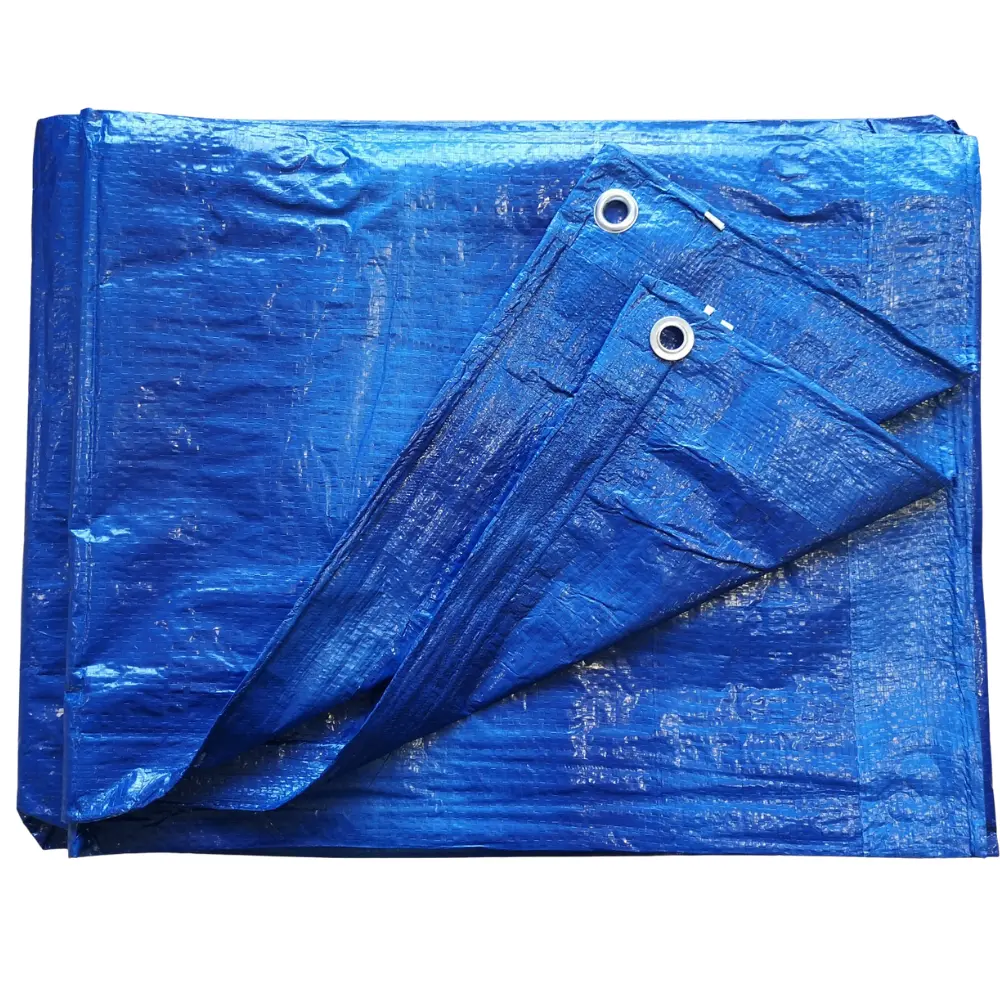 Heavy Duty Waterproof Tarpaulin Sheet with Metal Eyelets and Rope Reinforced Hems for Camping and Car Cover - Various Sizes