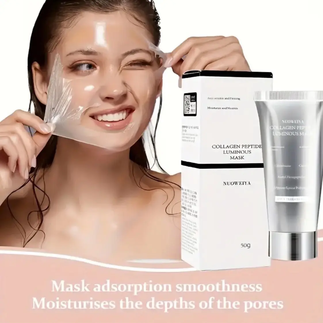 Nicor Collagen Peptide Luminous Mask for All Skin Types, Hypoallergenic and Moisturizing - Comfort, Skincare