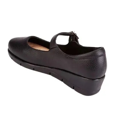LADIES GIRLS BLACK MARY JANE WEDGE SHOES PUMPS DOLLY WORK SCHOOL Walking Shoes Elegant Footwear Classy Stylish Women 3