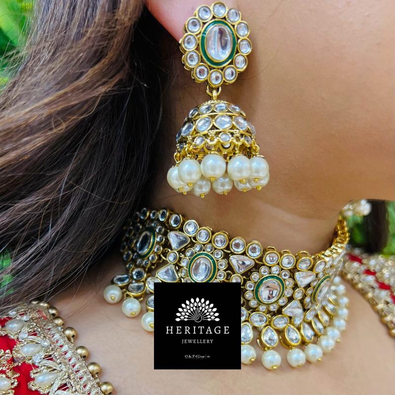 Chumki Drop Kundan Effect Choker Set 1