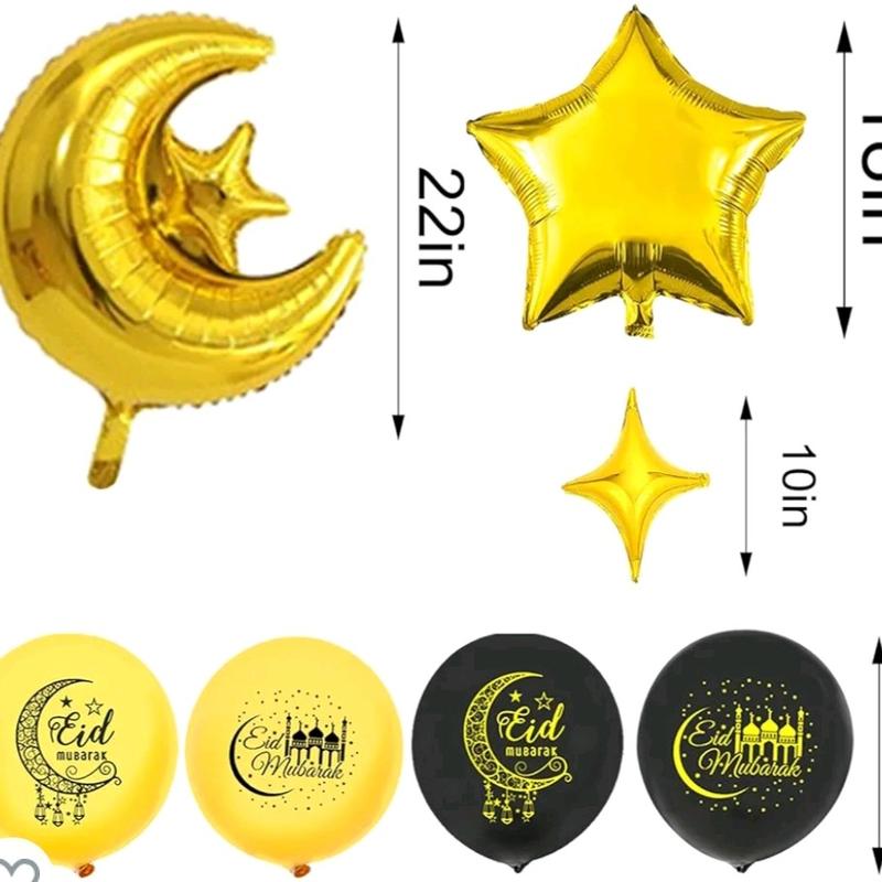Eid Mubarak Decorations Ramadan -Tableware - Decorations - Banners - Balloons Ornaments 3