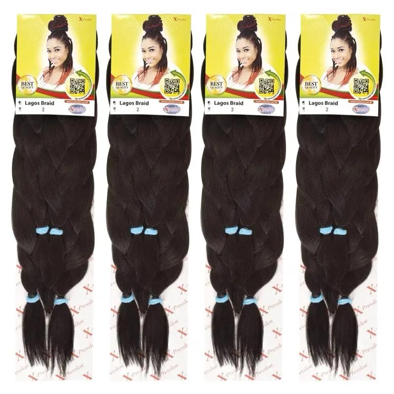 Xpression Lagos Braid Pre Stretched Hair Extension 42 & 46'' Kanekalon Original