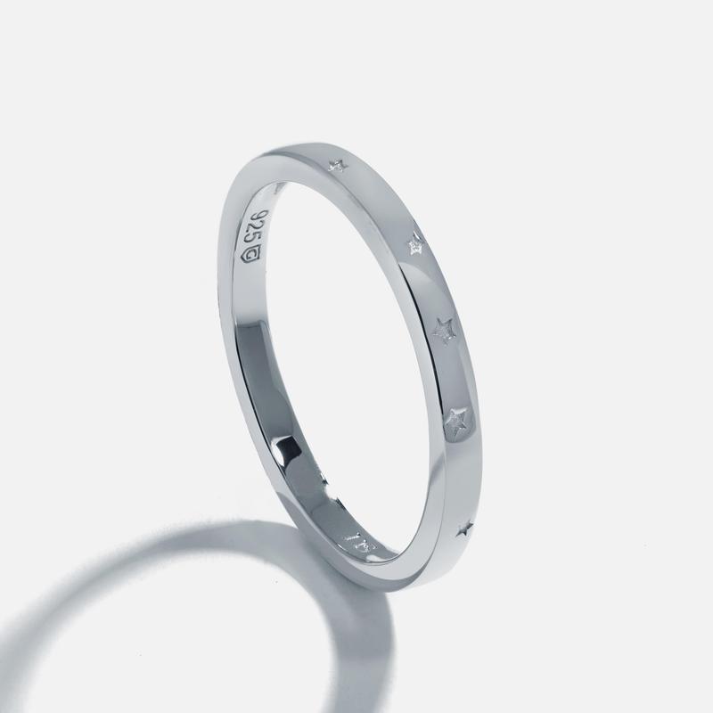 Stackd Scattered Stars Sterling Silver Ring 2