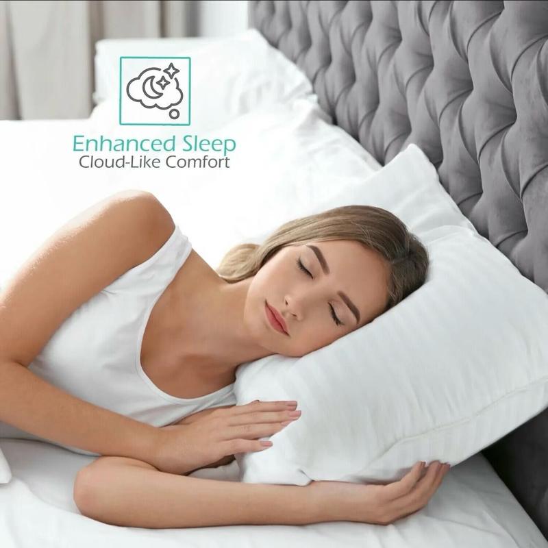 Hotel Quality Deep Filled Striped Pillows - Pack of 2 to 8 | Same Day Dispatch viral pillow cotton hotel quality comfy bed tiktok shop sleep perfection 4