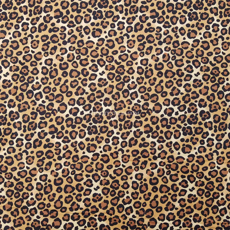 Leopard Spots Rose & Hubble Cotton Poplin Fabric, Beige 1