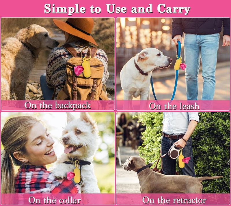 Dog Poo Bags 240 Pink Large Poop bags with Dispenser,Super Strong 100% Leak Proof Poo bags dogs rolls with Corn Starch Compostable 6