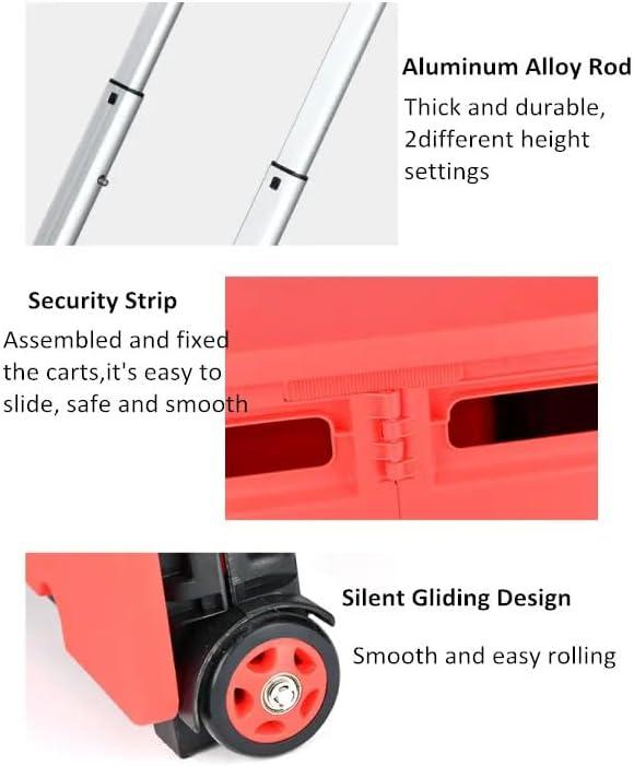 AMD Nexus Foldable Shopping Trolley With Secure Lid, Heavy Duty Extra Large Folding Supermarket Grocery Shopping Boot Cart Box Trolley 35Kg Noiseless Rotate Wheel, Storage Box, Portable Trolley 5