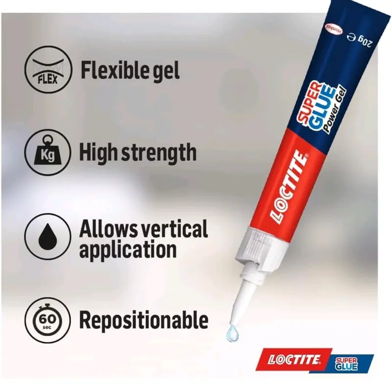 Loctite Super Glue Power Gel 20g - Clear Adhesive for Precise Repairs 1