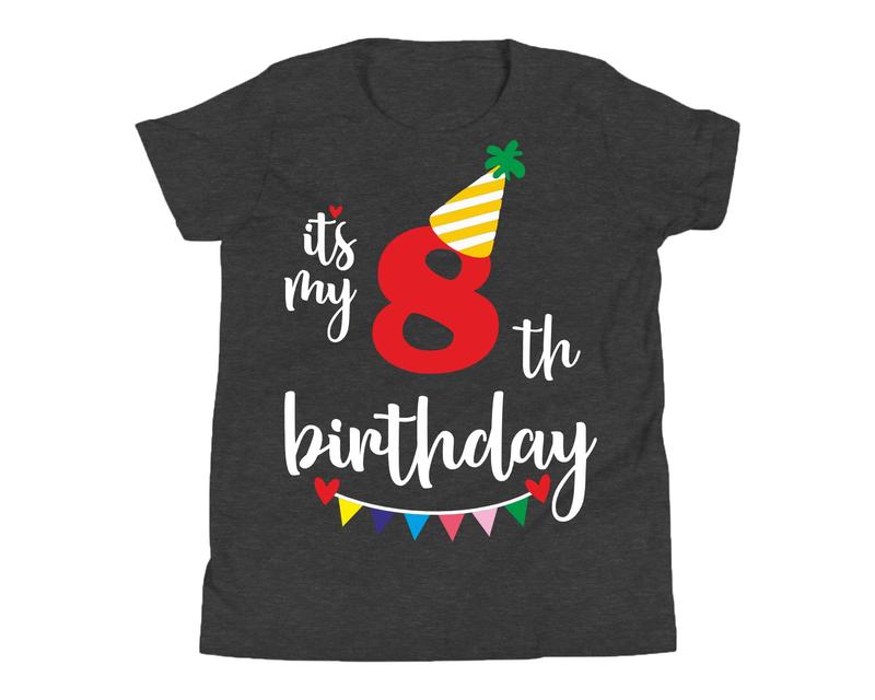 8th Birthday Gift T-Shirt 8 Years Old Birthday Party Boys Girls Kids Cotton Tee 2