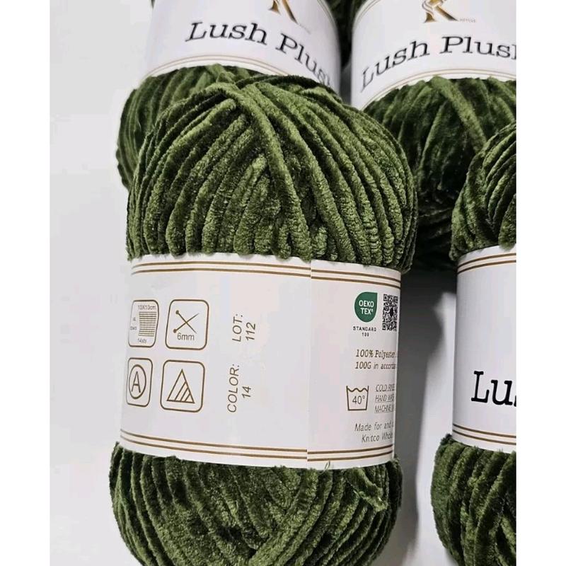 Lush Plushy Soft Chenille Chunky Knitting Crochet Yarn - 5x100g Shade 14 3