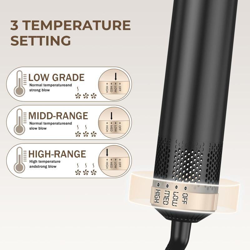 5 in 1 Multifunctional Hair Stylers, 1 Set Professional Hair Straight Curling Blow Dryer with Replacement Heads, Hair Styling Tool for Home & Salon Use, Hair Products 5