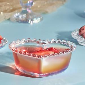 Karaca Rory Heart Glass Cereal/Soup Bowl, 13cm, Transparent