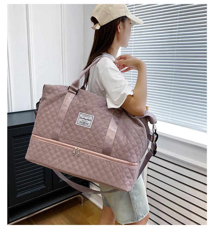 UK Seller New Large Adult Women Quilted Lux Bag Sport Gym Fitness Bag Holdall Bag Weekend Travel Bag Luggage Storage Bag Tote Bag Fitness Bag Handbag Gym bag 4