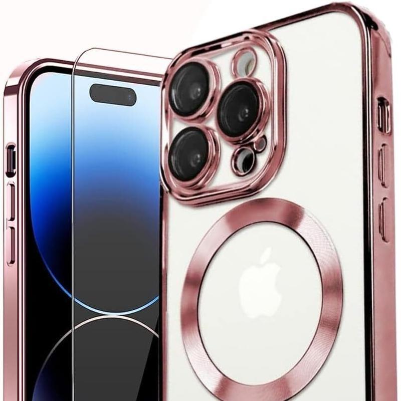 For iPhone 15 14 13 12 Pro 11 Clear Phone Case Magnetic MagSafe Charging Cover 8