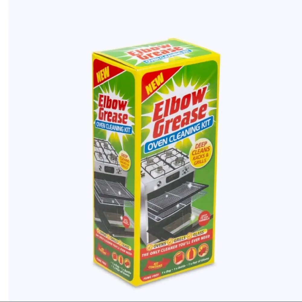 Elbow Grease Oven Cleaning Kit - All in One Deep Clean Cleaner with Bag Bottle, Pair of Gloves for Household Cleaning
