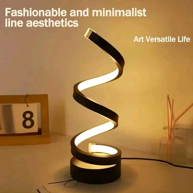 Modern Spiral Dimmable LED Table Lamp for Living Room and Bedroom