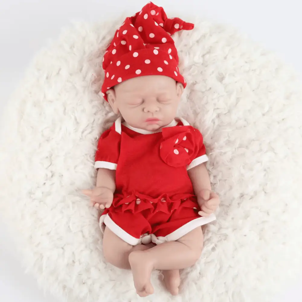 12" Full Body Silicone Reborn Baby Doll Realistic Silicone Girl Preemie Lifelike Doll for Anti-Stress Children Toys Dolls