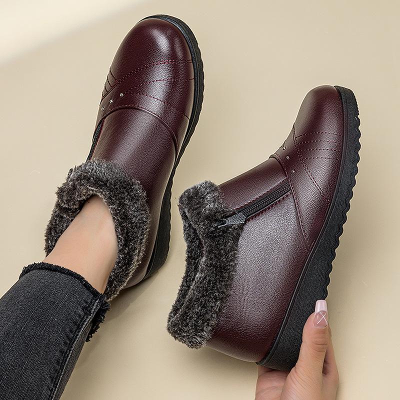 Product Introduction of 2024 Winter Velvet Women's Boots Outdoor warm non slip Footwear Soft soled fashion snow boots Casual wedge ladies shoes Botas Walking Shoes Girl 6